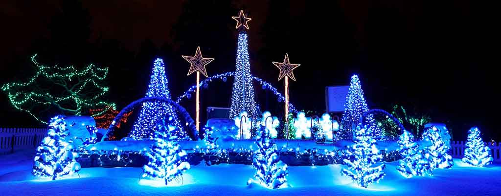 Holiday lights display at Glenhyrst in Brantford