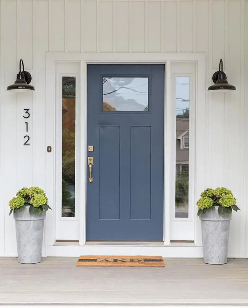 Modern house numbers and updated exterior hardware