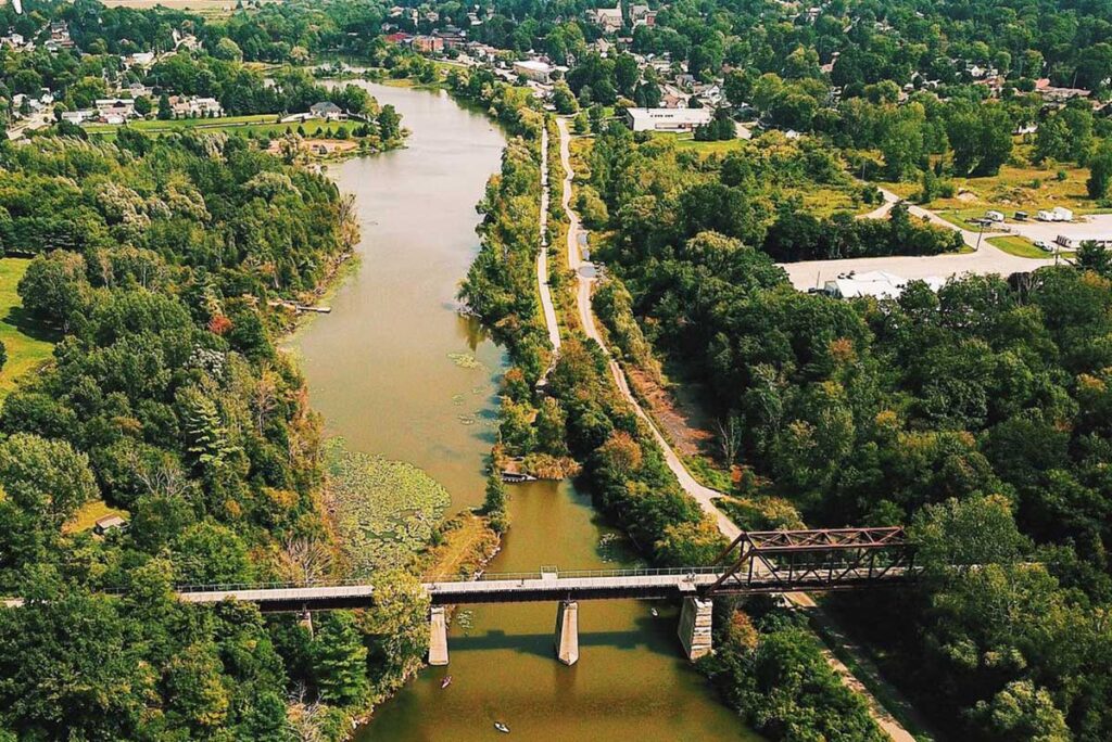 image of the river in waterford and the surrounding city brought to you by the munir group waterford realtors