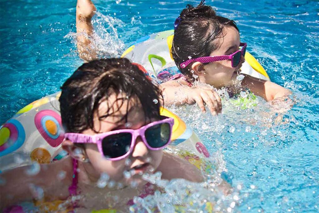 children with pool floaties in some cool looking water this summer in brantford